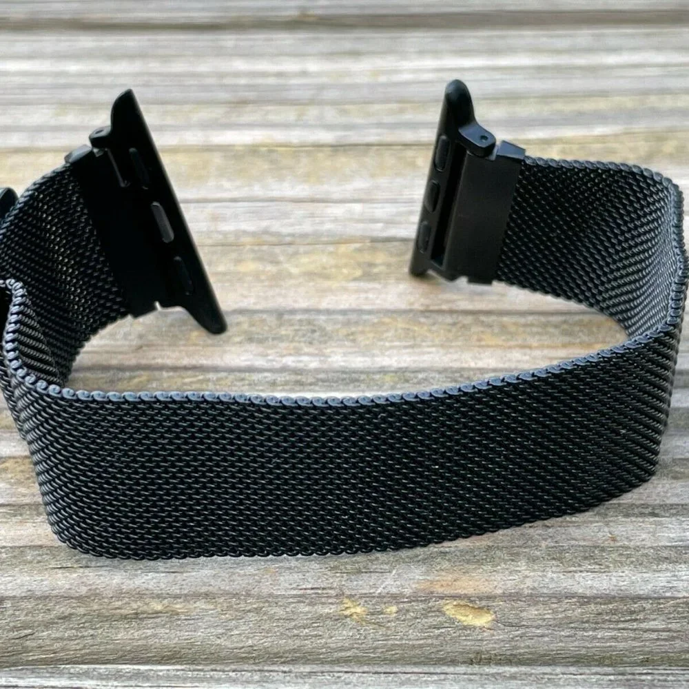 Unbranded Replacement Band For iWatch Apple Black Mesh Chain Strap Size 38-40mm